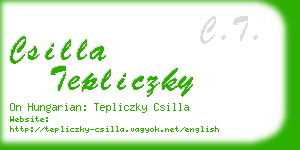 csilla tepliczky business card